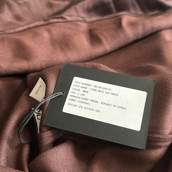 DRAE satin dress in mahogany with cowl neck - Picture 13 of 13